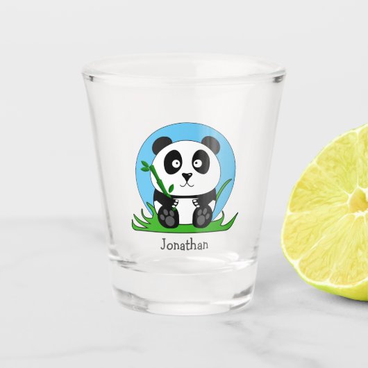 Zwart-Witte Panda Beer Shot Glas (Voorkant)