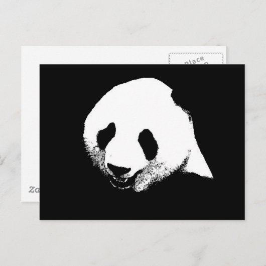 Zwart-witte Panda Briefkaart (Voorkant / Achterkant)