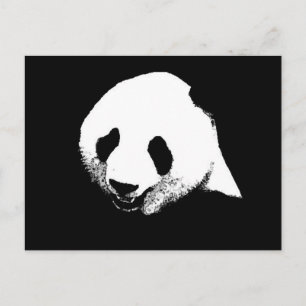 Zwart-witte Panda Briefkaart