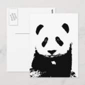 Zwart-witte Panda Briefkaart (Voorkant / Achterkant)