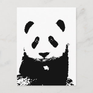 Zwart-witte Panda Briefkaart