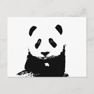 Zwart-witte Panda Briefkaart