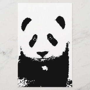 Zwart-witte Panda Briefpapier