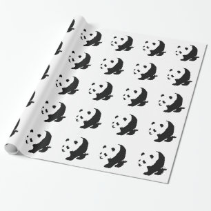 Zwart-witte Panda Cadeaupapier
