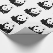 Zwart-witte Panda Cadeaupapier (Hoek)