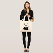 Zwart-witte Panda Grote Tote Bag (Voorkant (model))