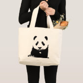 Zwart-witte Panda Grote Tote Bag (Voorkant (product))