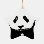 Zwart-witte Panda Keramisch Ornament (Achterkant)