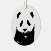 Zwart-witte Panda Keramisch Ornament (Rechts)