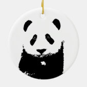Zwart-witte Panda Keramisch Ornament (Achterkant)