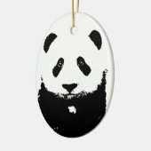 Zwart-witte Panda Keramisch Ornament (Links)