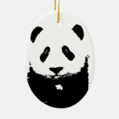 Zwart-witte Panda Keramisch Ornament (Achterkant)