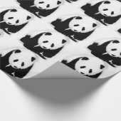 Zwart & Witte Panda Kerstcadeau Inpakpapier (Hoek)