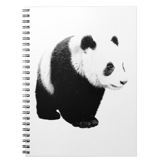Zwart-witte Panda Notitieboek (Voorkant)