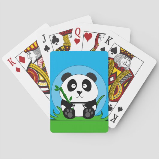Zwart-witte panda pokerkaarten (Achterkant)