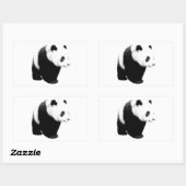 Zwart-witte Panda Rechthoekige Sticker (Vel)