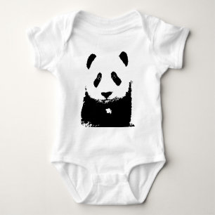 Zwart-witte Panda Romper