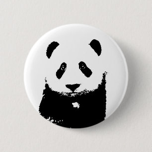 Zwart-witte Panda Ronde Button 5,7 Cm