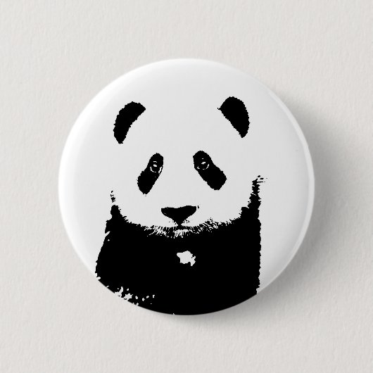 Zwart-witte Panda Ronde Button 5,7 Cm (Voorkant)