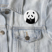 Zwart-witte Panda Ronde Button 5,7 Cm (In situ)