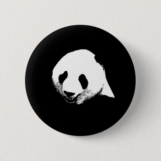 Zwart-witte Panda Ronde Button 5,7 Cm (Voorkant)