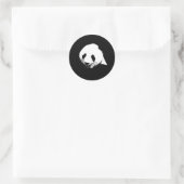 Zwart-witte Panda Ronde Sticker (Tas)