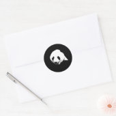 Zwart-witte Panda Ronde Sticker (Envelop)