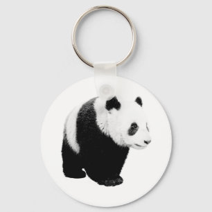 Zwart-witte Panda Sleutelhanger