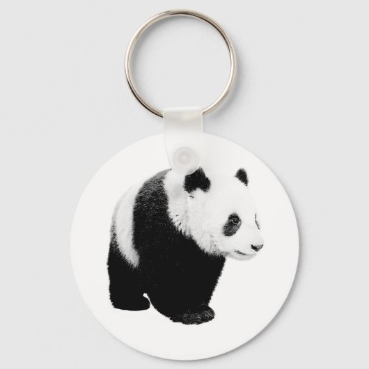 Zwart-witte Panda Sleutelhanger (Voorkant)