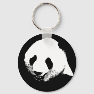 Zwart-witte Panda Sleutelhanger