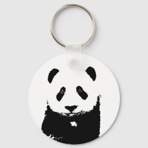 Zwart-witte Panda Sleutelhanger
