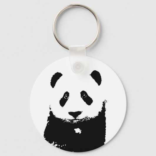 Zwart-witte Panda Sleutelhanger (Voorkant)