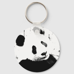 Zwart-witte Panda Sleutelhanger