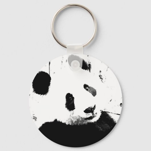 Zwart-witte Panda Sleutelhanger (Voorkant)