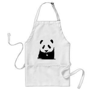 Zwart-witte Panda Standaard Schort