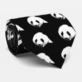 Zwart-witte Panda Stropdas (Opgerold)
