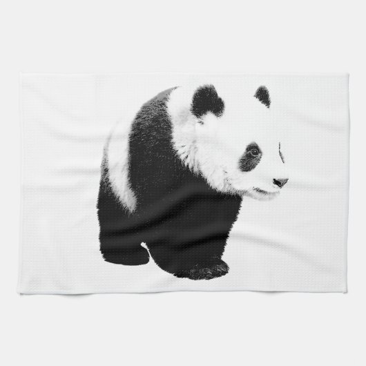 Zwart-witte Panda Theedoek (Horizontaal)