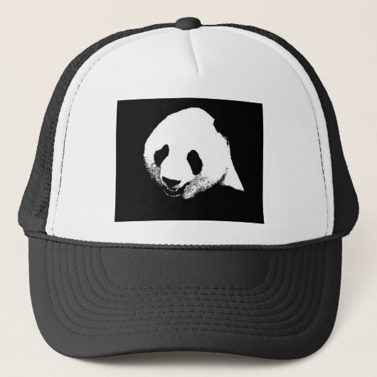 Zwart-witte Panda Trucker Pet (Voorkant)
