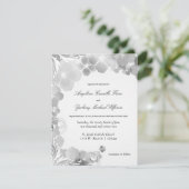 Zwart-witte pansies en cirkelvormige bruiloft kaart (Staand voorkant)