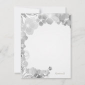 Zwart-witte pansies en cirkelvormige bruiloft kaart (Achterkant)