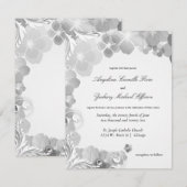 Zwart-witte pansies en cirkelvormige bruiloft kaart (Voorkant / Achterkant)