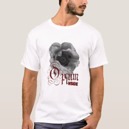 Zwart-witte papaveropium binnenzijde t-shirt
