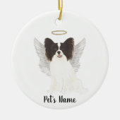 Zwart & Witte Papillon Condoleance Herdenking Keramisch Ornament (Voorkant)