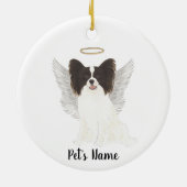 Zwart & Witte Papillon Condoleance Herdenking Keramisch Ornament (Achterkant)