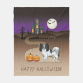 Zwart-Witte Papillon & Halloween Spokenhuis Fleece Deken (Voorkant)