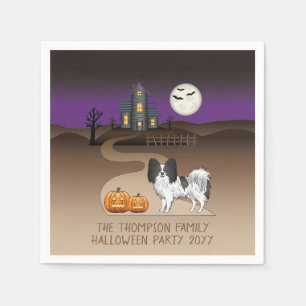 Zwart-Witte Papillon & Halloween Spokenhuis Servet
