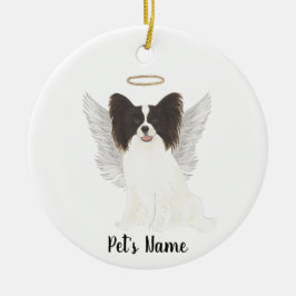 Zwart & Witte Papillon Herdenkings- en Troostkaars Keramisch Ornament