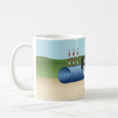 Zwart-Witte Papillon Met Agility-Apparatuur Koffiemok (Links)