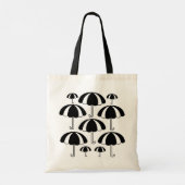 Zwart Witte Paraplu Tote Bag (Achterkant)