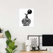 Zwart-witte parfumeillustratie poster (Thuiskantoor)